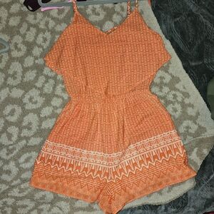 Boutique Vibrant Orange Romper